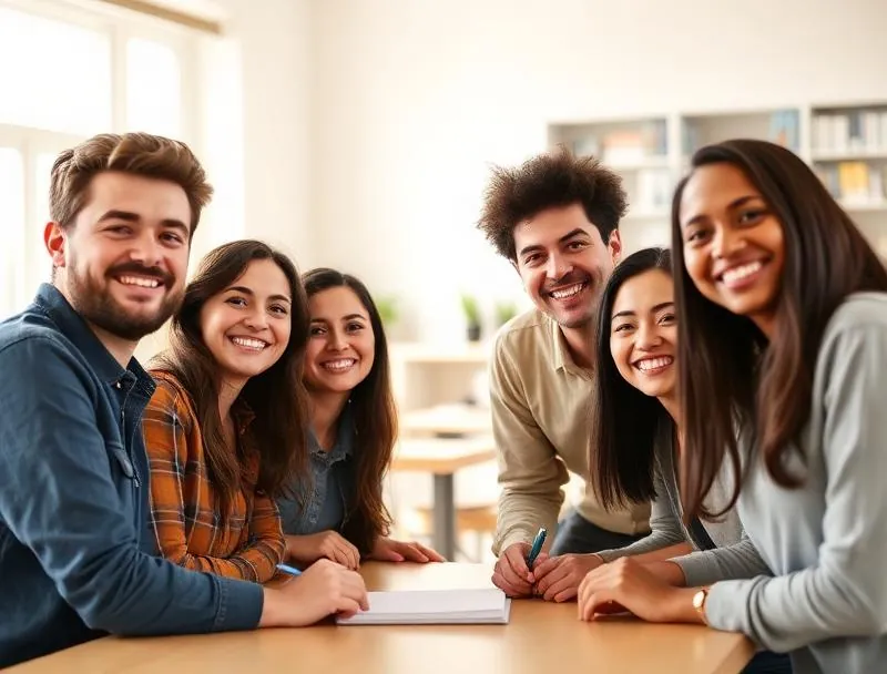 Happy students at Fonelia